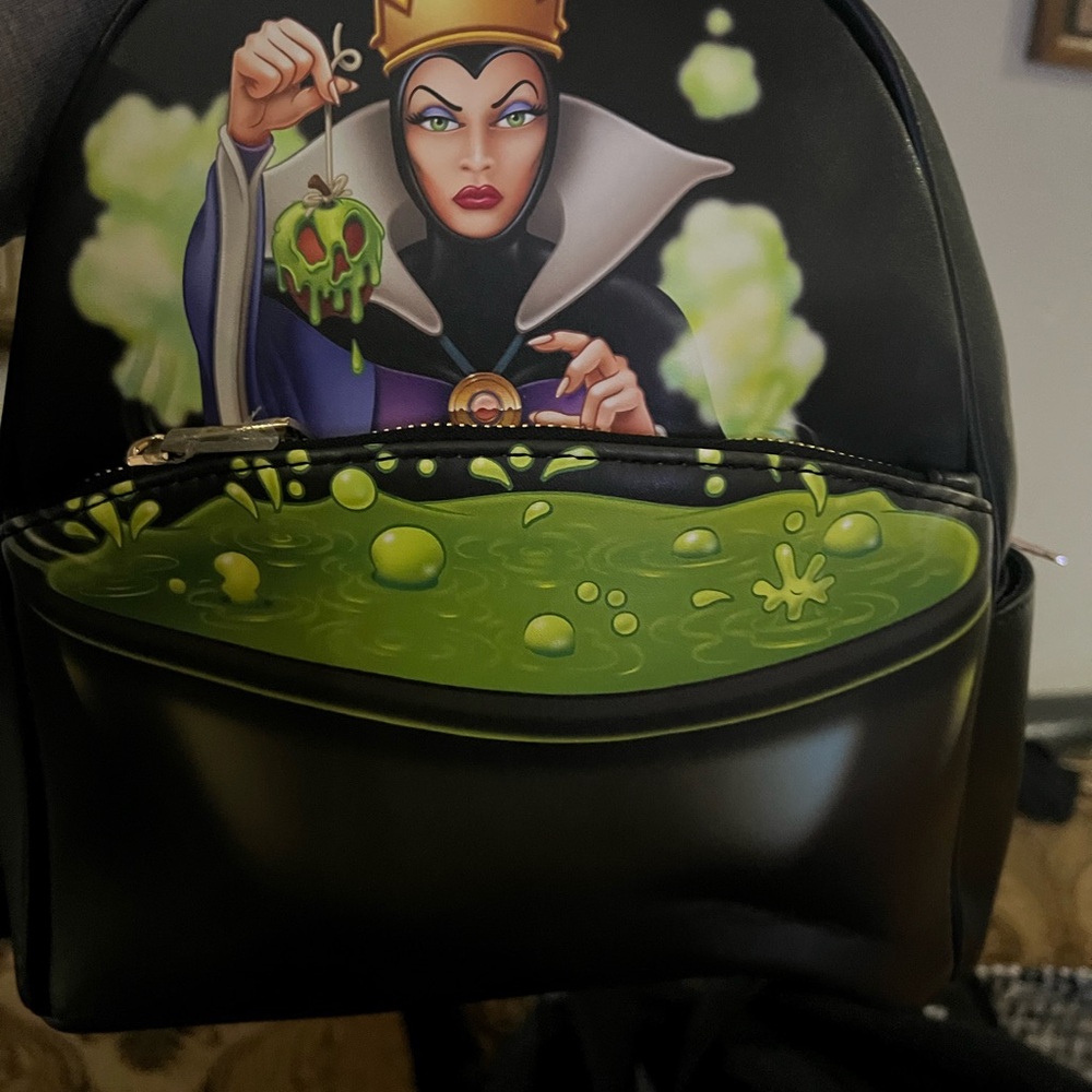 Black and Green Backpack with Evil Queen Design